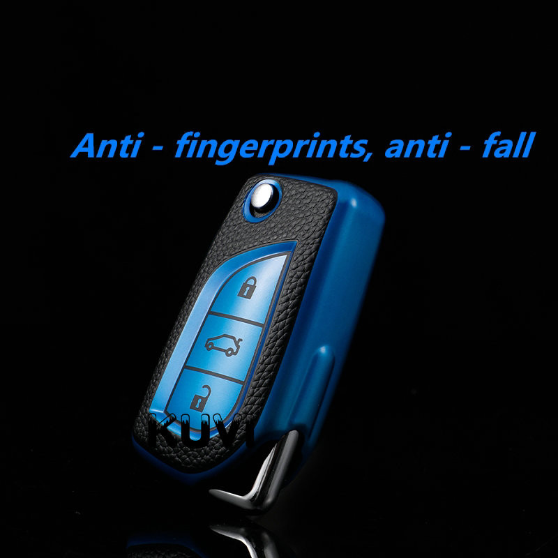 Δερμάτινη θήκη TPU Κλειδί αυτοκινήτου με 3 κουμπιά για Toyota Auris Corolla Avensis Verso Yaris Aygo Scion TC IM 2015 2016 Camry RAV4