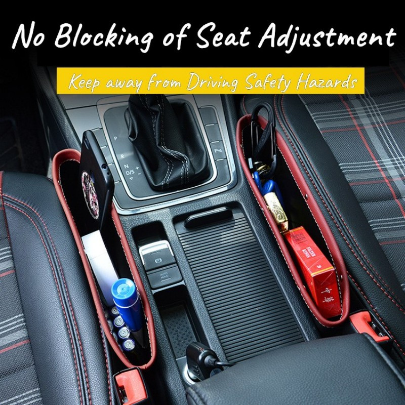 PU Δερμάτινο κάθισμα αυτοκινήτου με σχισμή κενό Organizer Τσέπη αποθήκευσης Πολυλειτουργικό κάθισμα οδηγού Gadget Auto Accessories