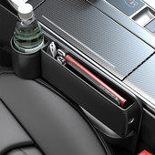 Scaune auto din piele PU Geantă de depozitare a golului Consolă automată Scaun lateral Cutie de depozitare a crăpăturilor Umplere a golului cu fantă cu suport pentru sticle