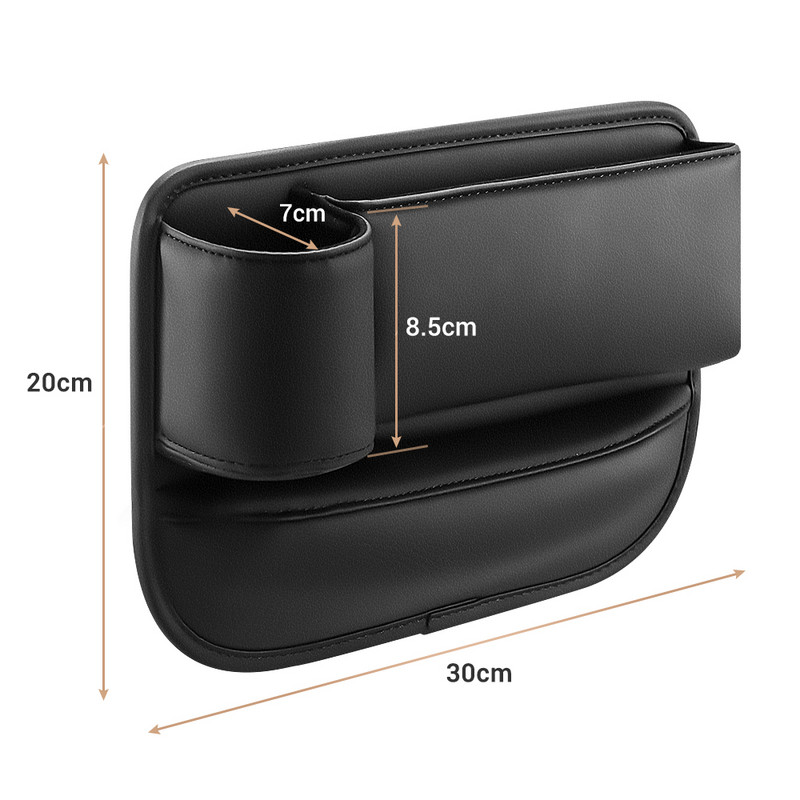 Scaune auto din piele PU Geantă de depozitare a golului Consolă automată Scaun lateral Cutie de depozitare a crăpăturilor Umplere a golului cu fantă cu suport pentru sticle