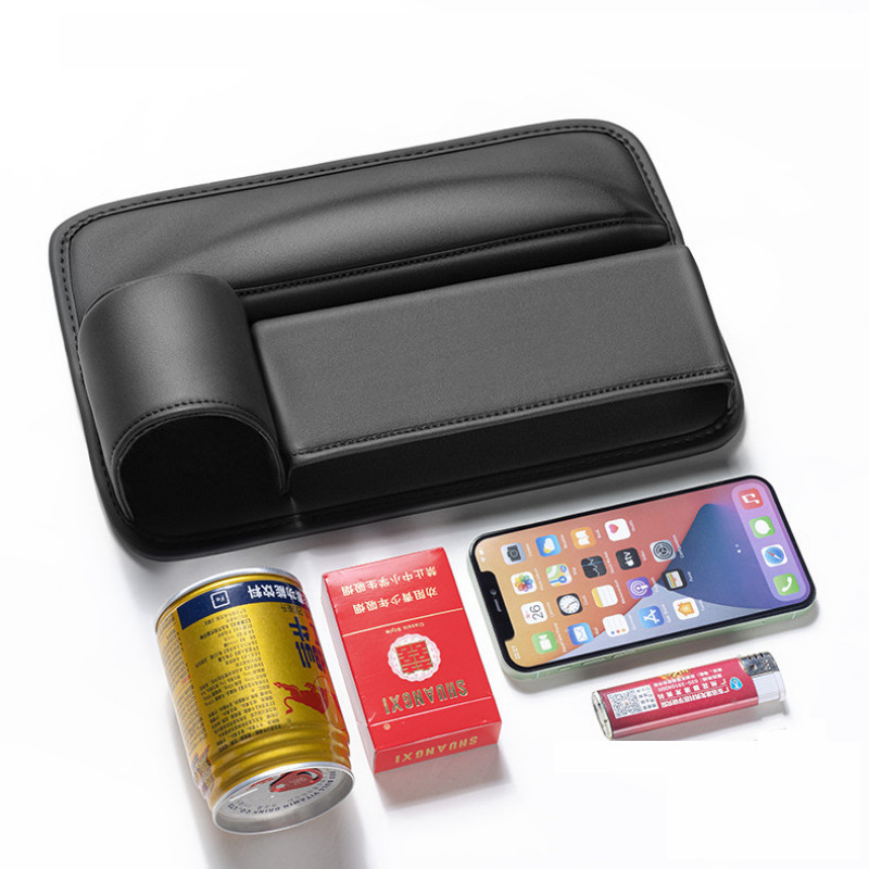 Scaune auto din piele PU Geantă de depozitare a golului Consolă automată Scaun lateral Cutie de depozitare a crăpăturilor Umplere a golului cu fantă cu suport pentru sticle