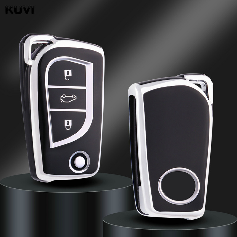 Κάλυμμα κλειδιού τηλεχειριστηρίου αυτοκινήτου TPU Θήκη κέλυφος για Toyota Auris Corolla Avensis Verso Yaris Aygo Scion TC IM Camry RAV4 Forturner Hilux