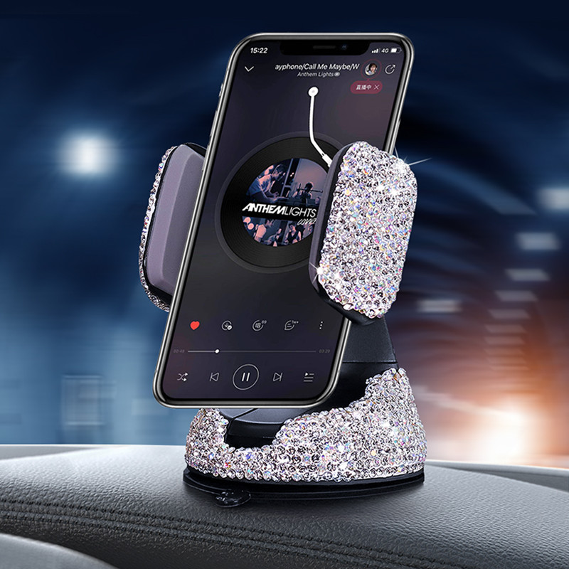 Novi Bling univerzalni držač mobitela za auto, stalak za montiranje na otvor za ventilaciju, GPS držač za iPhone, Samsung, ružičasta oprema za automobile za žene