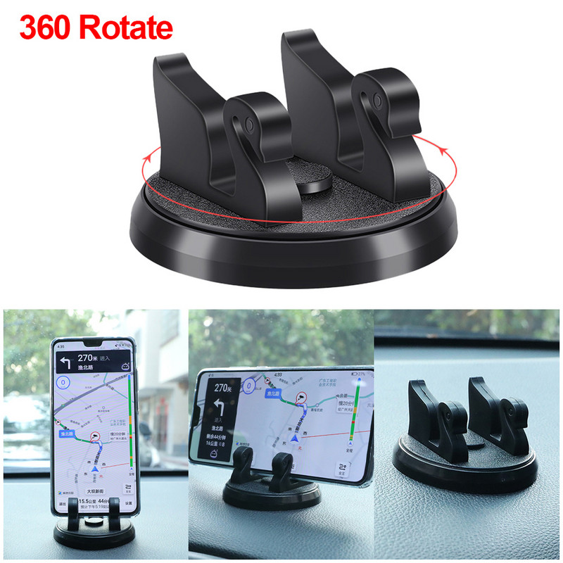 Nový 360-stupňový otočný držiak na telefón do auta, držiak na palubnú dosku, podpora smartfónu, otočný jednoduchý držiak GPS navigácie do auta, príslušenstvo do auta