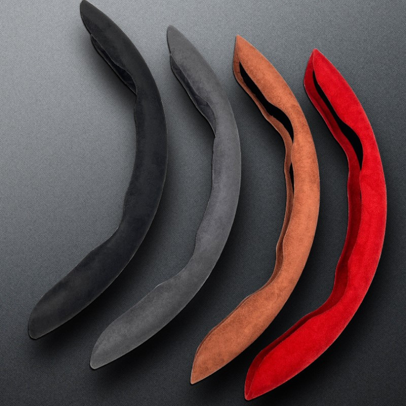 Capacul volanului mașinii cu 2 jumătăți, 38 cm, 15 inchi, material blană, husă de înălțare pentru roți, accesorii antiderapante