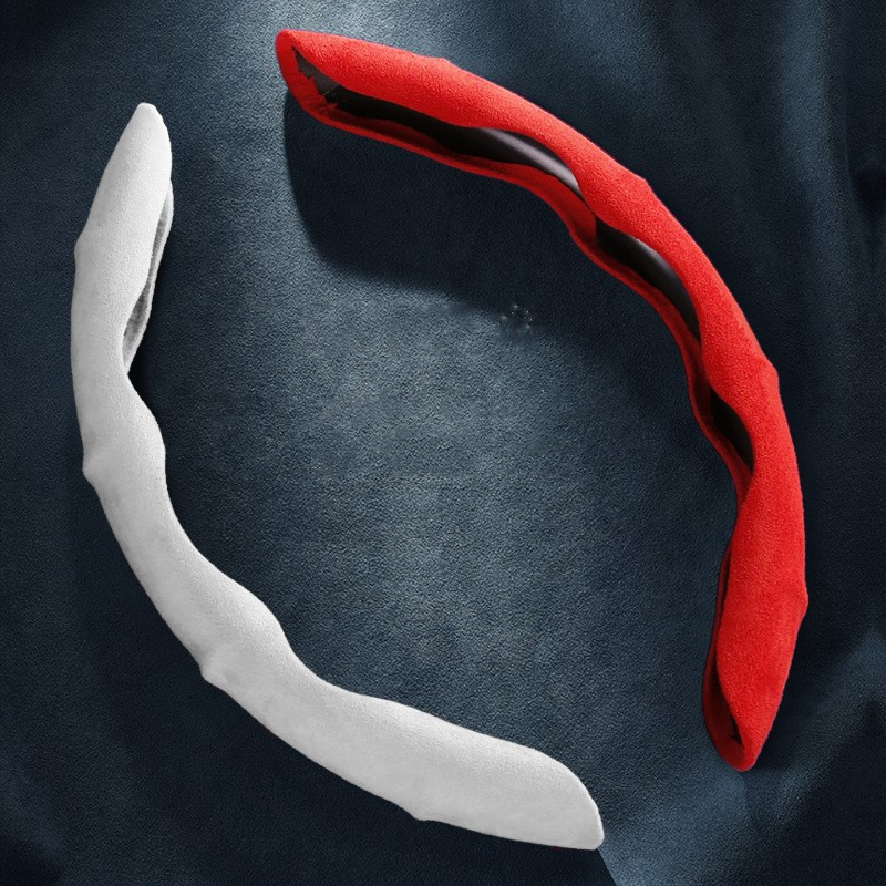 Capacul volanului mașinii cu 2 jumătăți, 38 cm, 15 inchi, material blană, husă de înălțare pentru roți, accesorii antiderapante