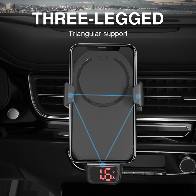QUICKLYNKS 15W autós telefontartó vezeték nélküli töltő Intelligens szenzoros kapcsoló légtelenítős gyorstöltőhöz iPhone Xiaomihoz