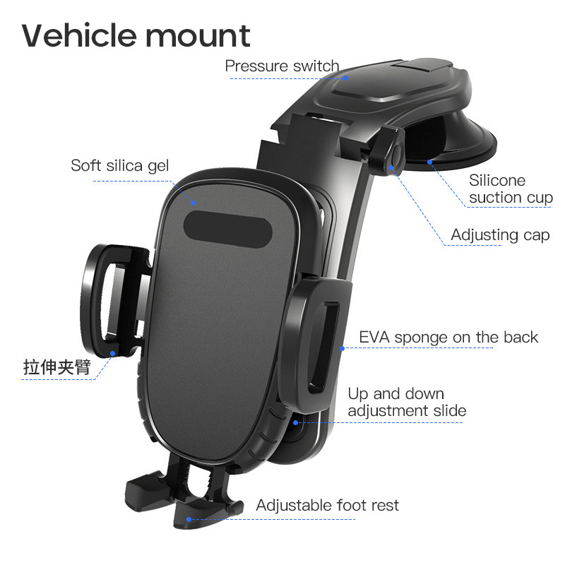 Automobilinio telefono laikiklis Mobiliojo telefono fiksuotas laikiklis skirtas Toyota Camry Corolla Cruiser Land Prado Prius Rav4 Avensis Aygo Chr Hilux Yaris