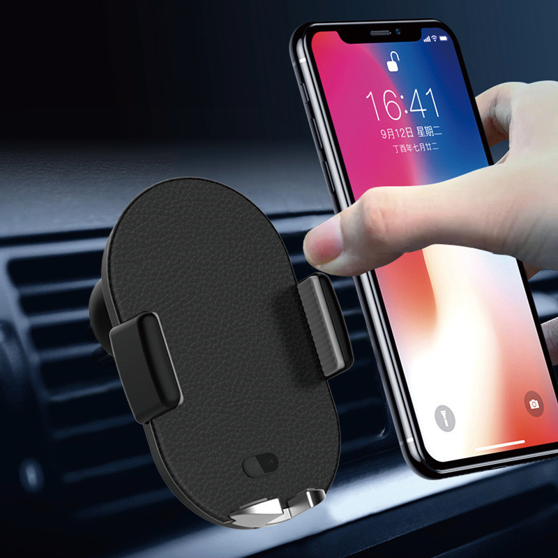 Autóba szerelhető Qi vezeték nélküli töltő iPhone 13 12 11 XR X 8 gyorstöltőhöz 10 W gyorstöltő infravörös indukciós telefontartó állvány