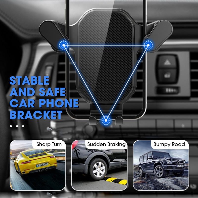 Univerzális Gravity autós telefontartó autós légtelenítő klipre szerelhető mobiltelefon-tartó Mobiltelefon állvány támogatása iPhone-hoz Samsunghoz