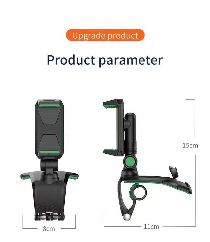 Autós mobiltelefon-támogatás 1260 fokban forgatható műszerfali telefonszám az autós telefontartóban 7 hüvelykes Xiaomi mobiltelefon-állványhoz