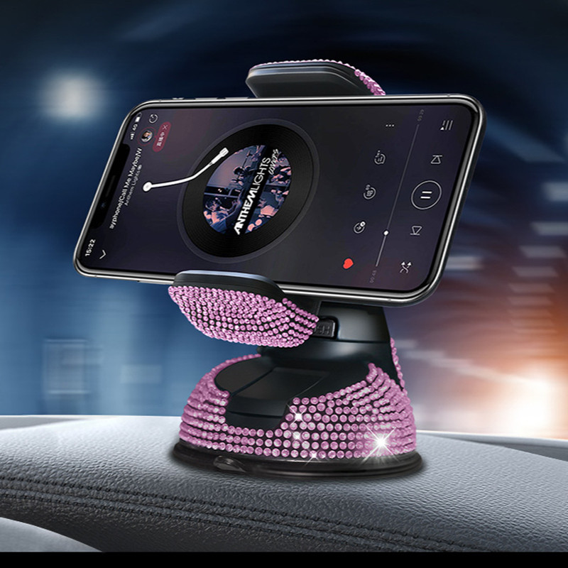 Automobilski držač za mobilni telefon dijamantima optočen kristalni otvor za zrak Stalak za mobitel Nadzorna ploča Auto navigacija Vakum Polica Žene