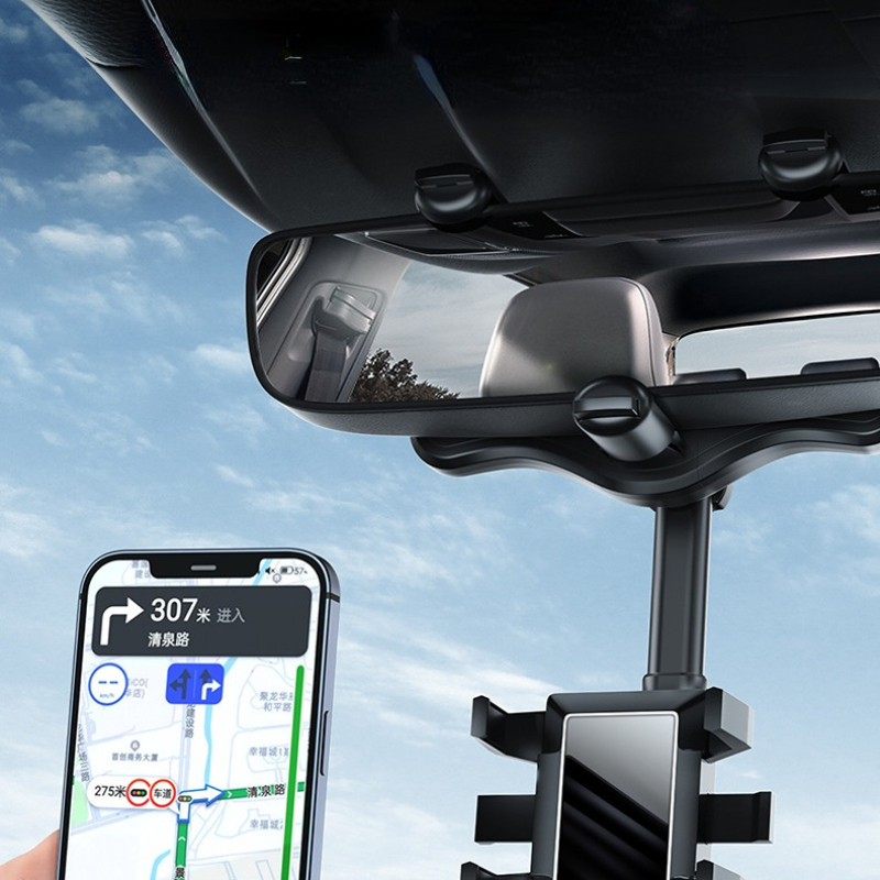 Autós Mobiltelefon tartó Autós visszapillantó tükör tartó AR Navigáció Autós Multifunkcionális 360°-ban forgatható Autótartozékok Belső