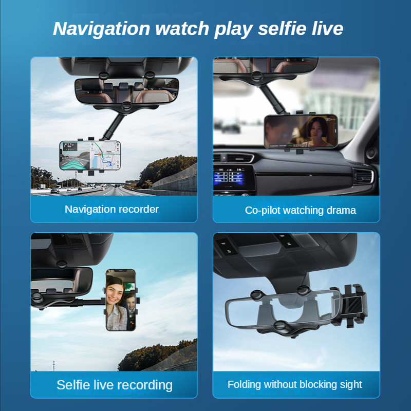 Autós Mobiltelefon tartó Autós visszapillantó tükör tartó AR Navigáció Autós Multifunkcionális 360°-ban forgatható Autótartozékok Belső