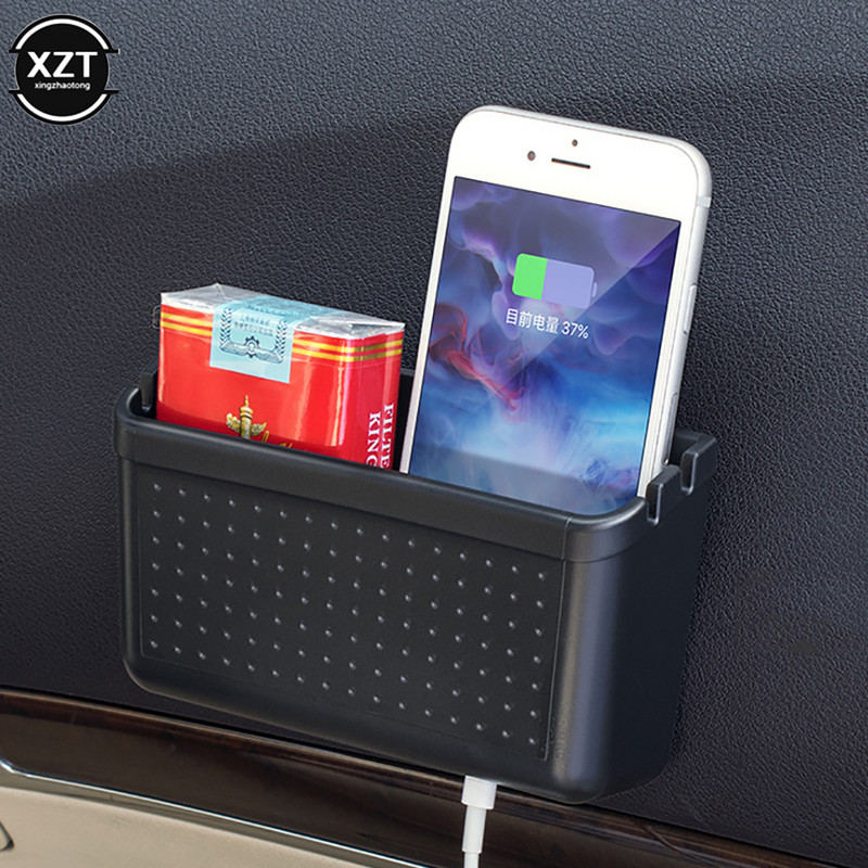 1 vnt universalus automobilio mobiliojo telefono laikiklis prietaisų skydelio laikymo dėžė Auto vidaus ABS organizatoriaus dėžutės laikiklio priedai