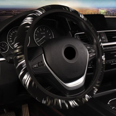 Ελαστικό κάλυμμα τιμονιού 37-38 cm Fashion Απορροφητικό ιδρώτα και εύκολο στην τοποθέτηση Εσωτερικά αξεσουάρ Κάλυμμα τιμονιού αυτοκινήτου