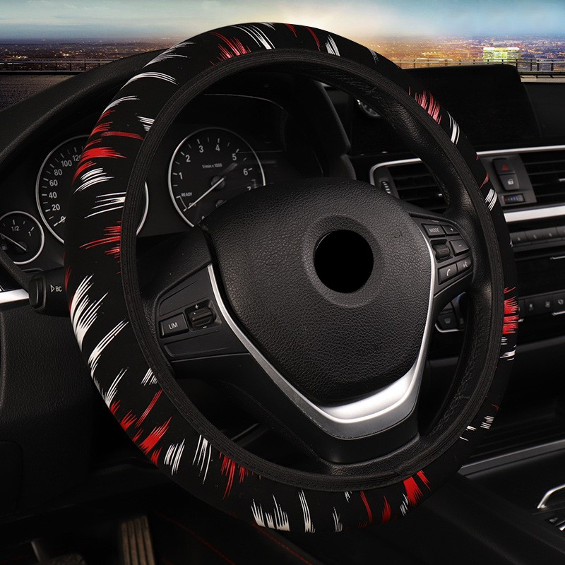 Ελαστικό κάλυμμα τιμονιού 37-38 cm Fashion Απορροφητικό ιδρώτα και εύκολο στην τοποθέτηση Εσωτερικά αξεσουάρ Κάλυμμα τιμονιού αυτοκινήτου