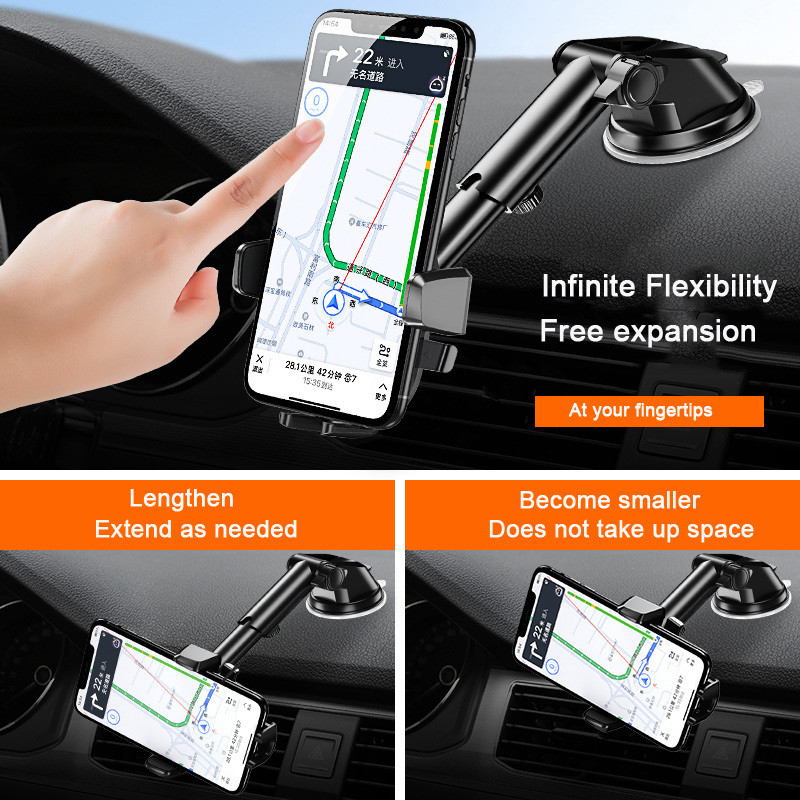 ÚJ autós műszerfal tapadókorongra szerelhető szélvédőre szerelhető navigációs GPS konzol 360 forgóállvány Iphone Samsunghoz