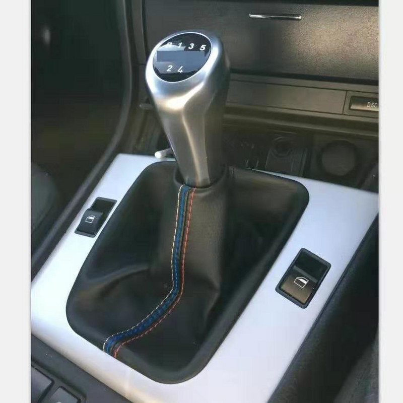 Colier de schimbare a vitezelor pentru mașină Capac portbagajul frână de mână manuală pentru BMW Seria 3 E36 E46 E30 E34 M3 Z3 Accesorii M din piele neagră