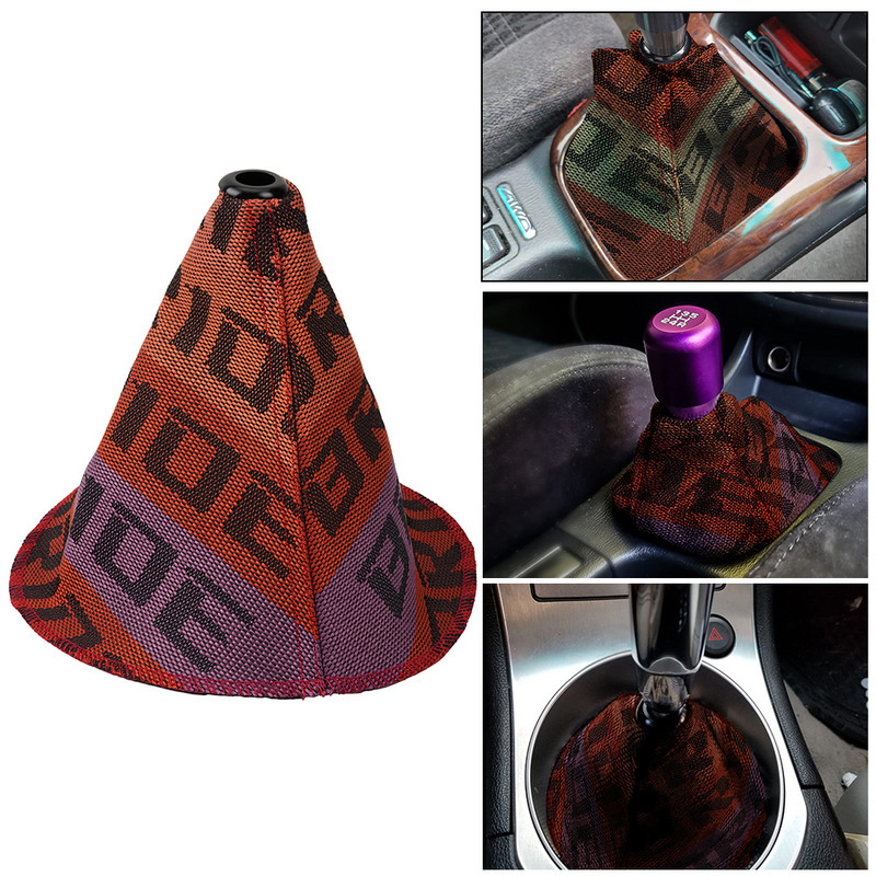JDM Style Bride Canvas Universal Shift Lever Buton Capa cizme Racing Shift Buton Gulerele RS-SFN059