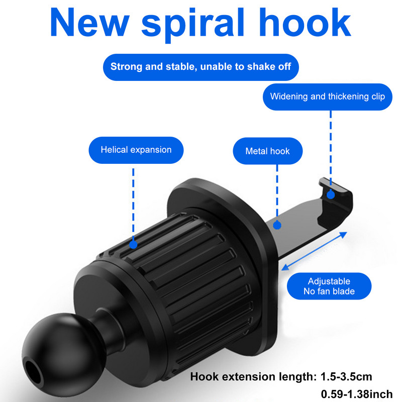 Automaatne õhutusava telefonikinnituse laiendusklamber Ventilatsiooniava telefonialus, käed-vabad, sobib kõikidele telefonidele iPhone Samsungi autotarvikud