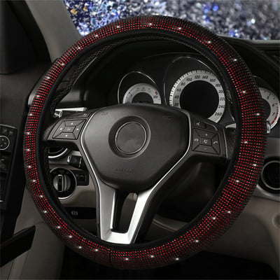 Autó kormánykerék burkolat Crystal Diamond Sparkling Car SUV Kormánykerék védő Jármű Autó Dekoráció Szénszálas