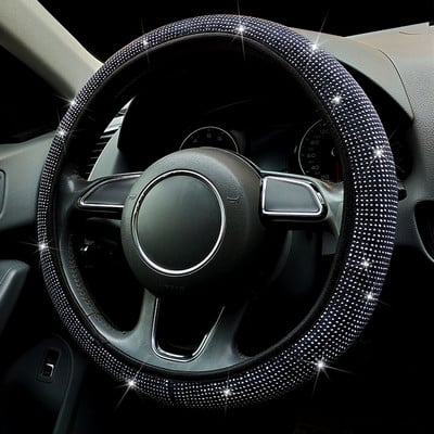 Autó kormánykerék burkolat Crystal Diamond Sparkling Car SUV Kormánykerék védő Jármű Autó Dekoráció Szénszálas