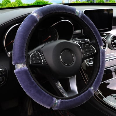 Autó kormánykerék burkolat Crystal Diamond Sparkling Car SUV Kormánykerék védő Jármű Autó Dekoráció Szénszálas