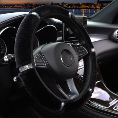 Autó kormánykerék burkolat Crystal Diamond Sparkling Car SUV Kormánykerék védő Jármű Autó Dekoráció Szénszálas