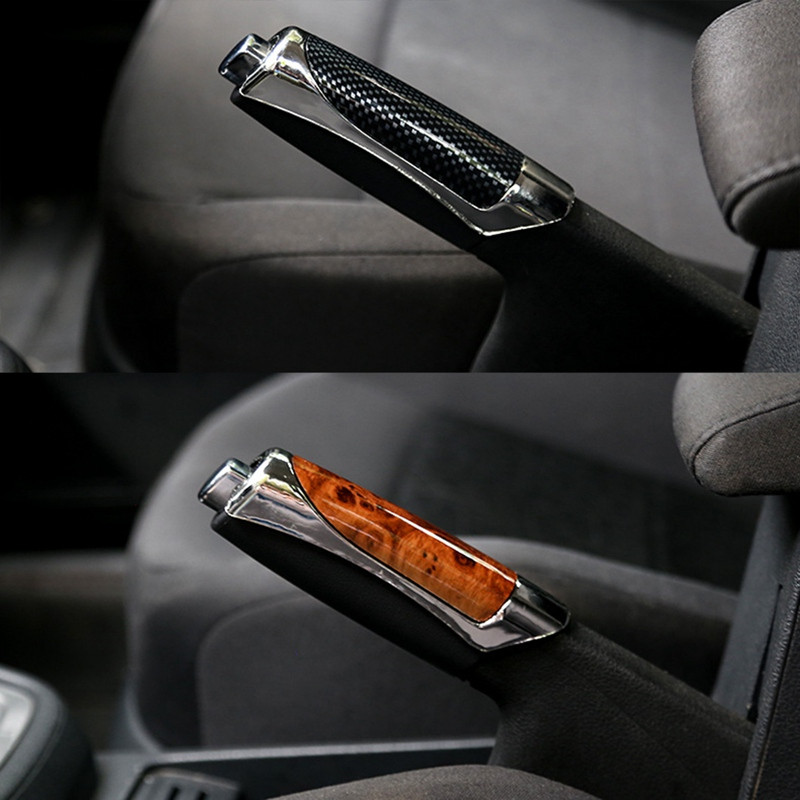 Frână de mână pentru mașină SUV Fibră de carbon Husă de protecție a lemnului Decorat Manșon pârghie de frână de mână Accesorii pentru stilul mașinii Nou