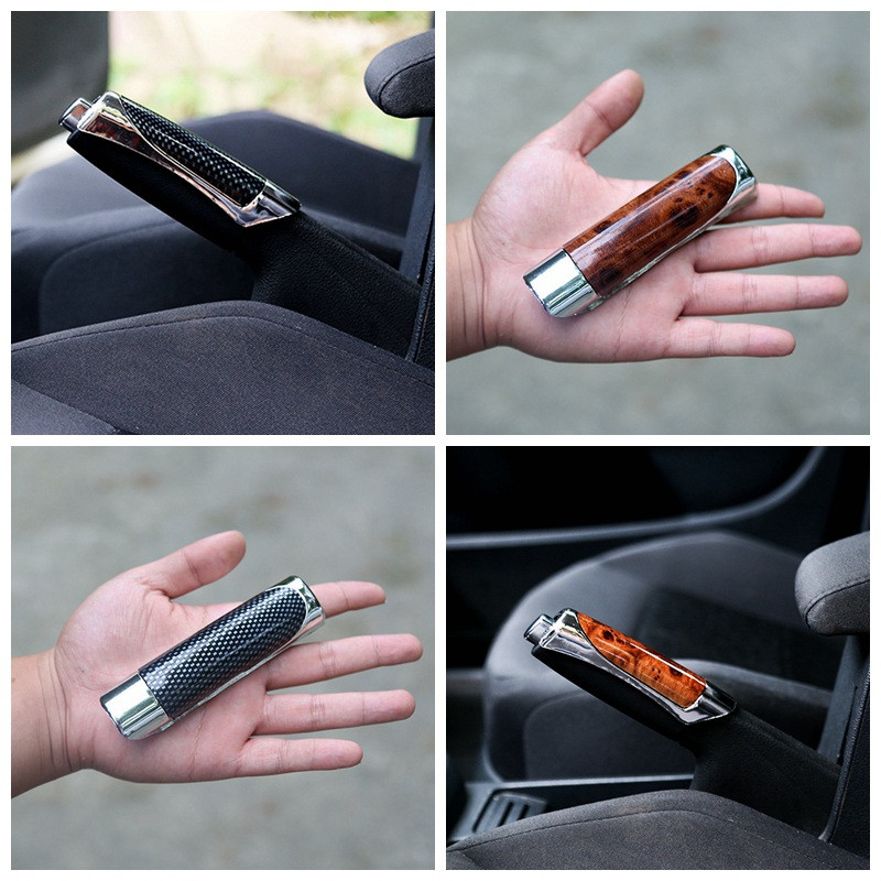Frână de mână pentru mașină SUV Fibră de carbon Husă de protecție a lemnului Decorat Manșon pârghie de frână de mână Accesorii pentru stilul mașinii Nou