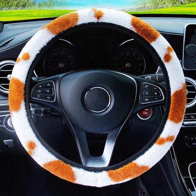 Univerzális autós plüss kormánykerékburkolat Auto Styling kormánykerékvédő készlet 37-38 cm-es járműbelső tartozékokhoz