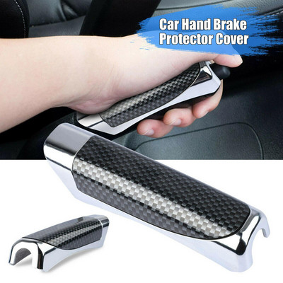 Black Carbon Fiber Handbrake Cover SUV Car Hand Brake Protector Decor Cover Auto Accessories