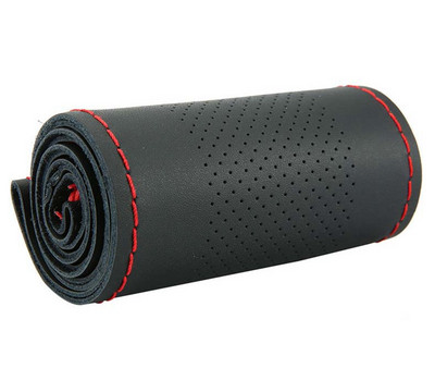 Καλύμματα τιμονιού αυτοκινήτου Πλεξούδα DIY 38cm από μαλακό τεχνητό δέρμα Καλύμματα αυτοκινήτου αυτοκινήτου με βελόνα και κλωστή Αξεσουάρ αυτοκινήτου