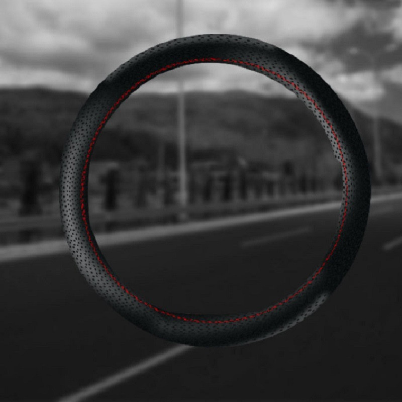 1 ks Tkaný poťah na volant auta Šijacie nite Súprava na poťahy do auta z umelej kože