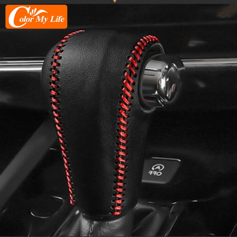 Capac de protecție din piele pentru butonul de schimbare a capului de mașină pentru Honda Vezel HRV HR-V 2014 - 2020 AT Huse de protecție pentru gulere de schimbare a vitezelor