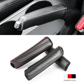 Capac frână de mână, stil din fibră de carbon, din piele, pentru Volkswagens VW CC Polo T5 6R Golf 7 6 5 4 MK7 MK5 Passat B6 Touran