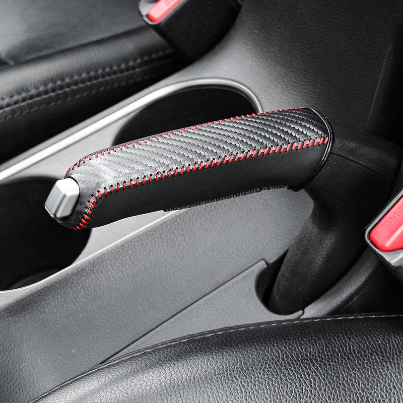 Capac frână de mână, stil din fibră de carbon, din piele, pentru Volkswagens VW CC Polo T5 6R Golf 7 6 5 4 MK7 MK5 Passat B6 Touran