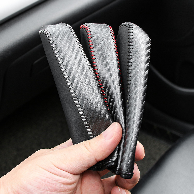 Capac frână de mână, stil din fibră de carbon, din piele, pentru Volkswagens VW CC Polo T5 6R Golf 7 6 5 4 MK7 MK5 Passat B6 Touran