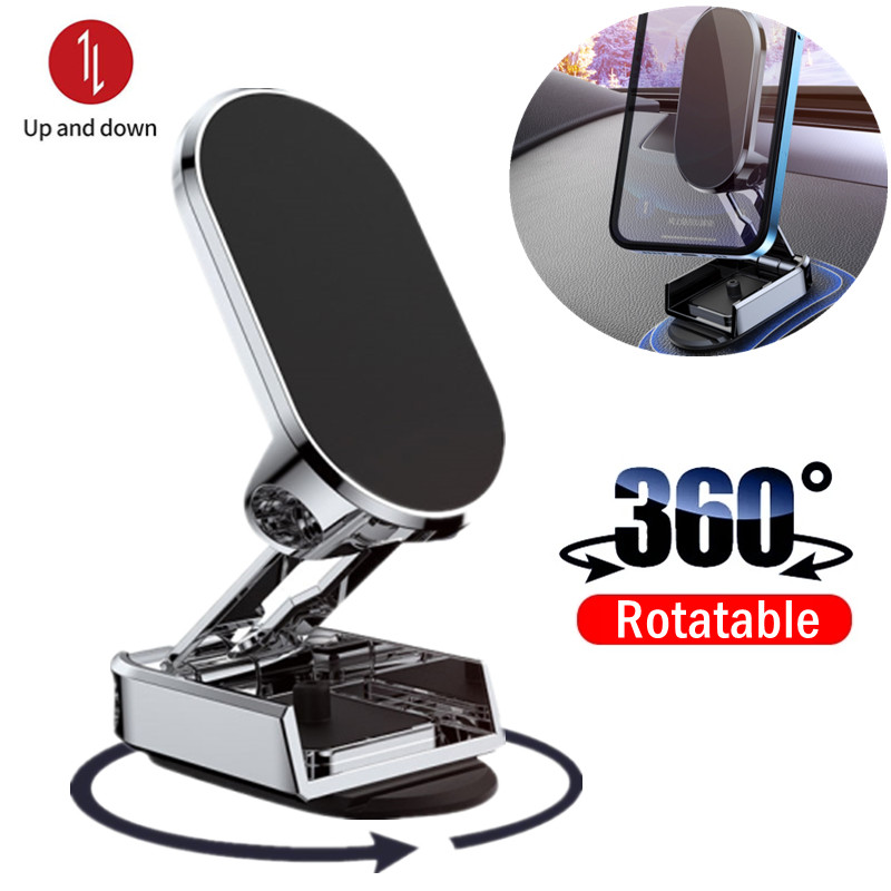 Ισχυρή μαγνητική βάση στήριξης τηλεφώνου αυτοκινήτου Περιστρεφόμενη βάση smartphone Αναβαθμισμένη αναδιπλούμενη βάση τηλεφώνου για iPhone Samsung Xiaomi LG