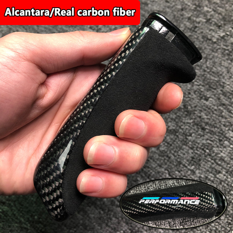 Acoperire pentru mânere frână de mână mașină din fibră de carbon reală Decorație interioară Stil de înlocuire a mașinii pentru Bmw E46 E90 E92 E60 E39 F30 F34 F10 F20