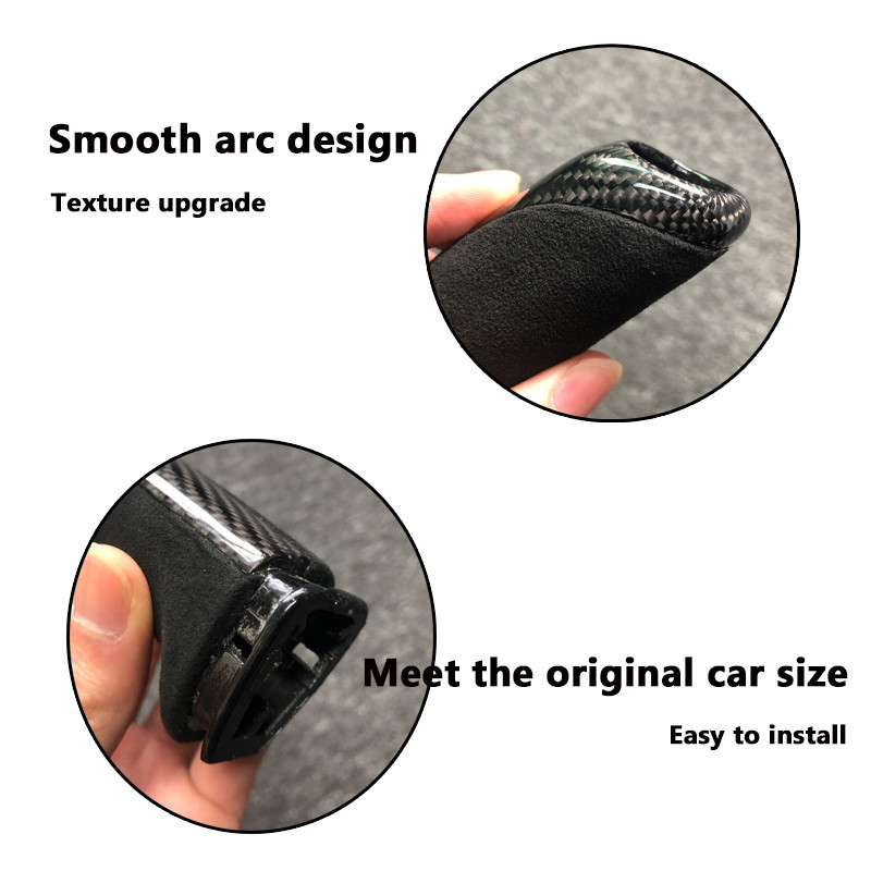Acoperire pentru mânere frână de mână mașină din fibră de carbon reală Decorație interioară Stil de înlocuire a mașinii pentru Bmw E46 E90 E92 E60 E39 F30 F34 F10 F20
