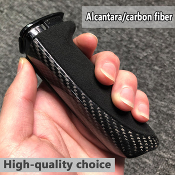 Капак за ръкохватки на ръчната спирачка на автомобила за BMW E46 E90 E92 E60 E39 F30 F34 F10 F20 Alcantara/Carbon Fiber Splicing Style Интериорна облицовка