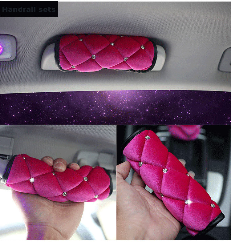 Preslatki crtani dijamantni plišani poklopac ručice mjenjača automobila Kristalni poklopac ručne kočnice Navlaka automatskog mjenjača Stilski dodaci za interijer