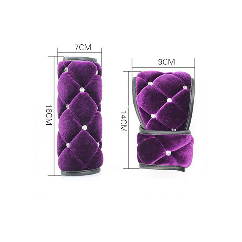 Preslatki crtani dijamantni plišani poklopac ručice mjenjača automobila Kristalni poklopac ručne kočnice Navlaka automatskog mjenjača Stilski dodaci za interijer