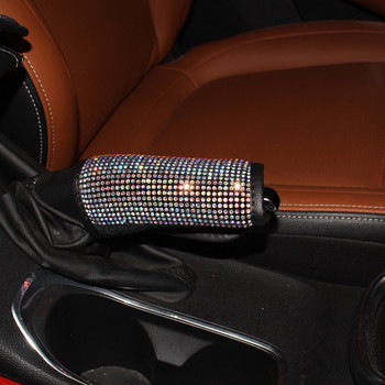 Διαμαντένιο κρυστάλλινο κάλυμμα κολάρου αλλαγής ταχυτήτων αυτοκινήτου Glitter Rhinestones Καλύμματα χειρόφρενων αυτοκινήτων Μαύρο χρώμα Εσωτερικά αξεσουάρ αυτοκινήτου