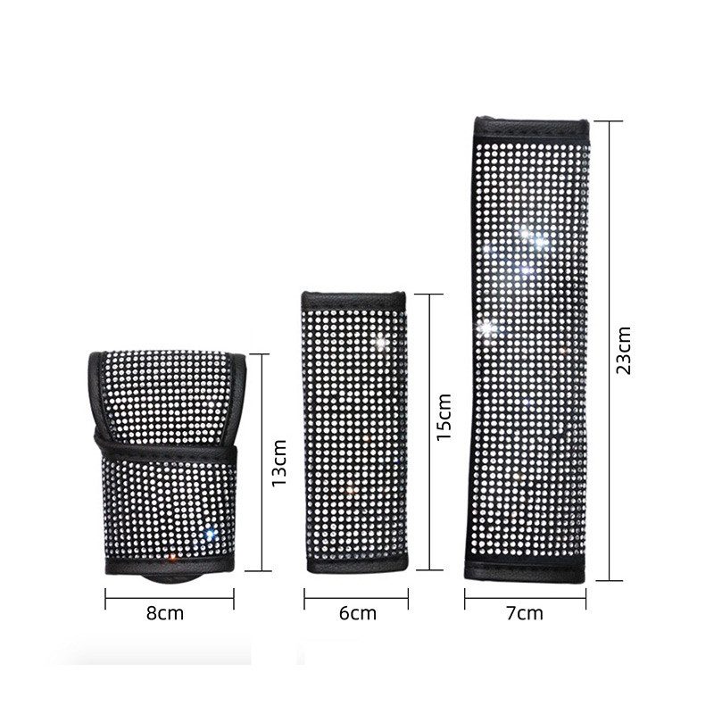 Bling Bling kalnų krištolas krištolinis automobilio rankinio stabdžio dangtelis, pavarų perjungimo antkaklis, saugos diržo dangtelis, trinkelė Automobilių priedai salonas moteris