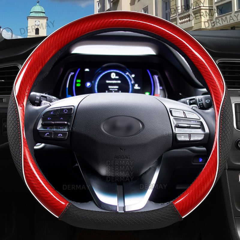 a Hyundai IONIQ 5 típushoz 2016 2017 2018 2019 2020 2021 2022 DERMAY autó kormánykerék burkolat  szénszálas autótartozékok