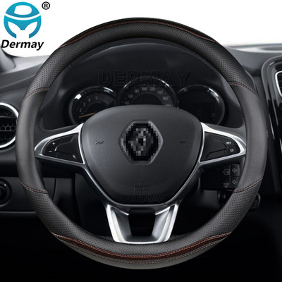 Renault Logan 1 2 3-hoz Dacia Logan autóhoz Kormánykerék burkolat Mikroszálas bőr + szénszálas divatos autótartozékok