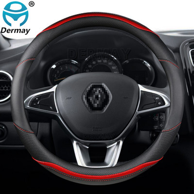 Renault Logan 1 2 3-hoz Dacia Logan autóhoz Kormánykerék burkolat Mikroszálas bőr + szénszálas divatos autótartozékok